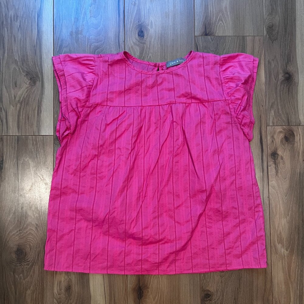 Hot Pink Flutter Sleeve Dressy Top